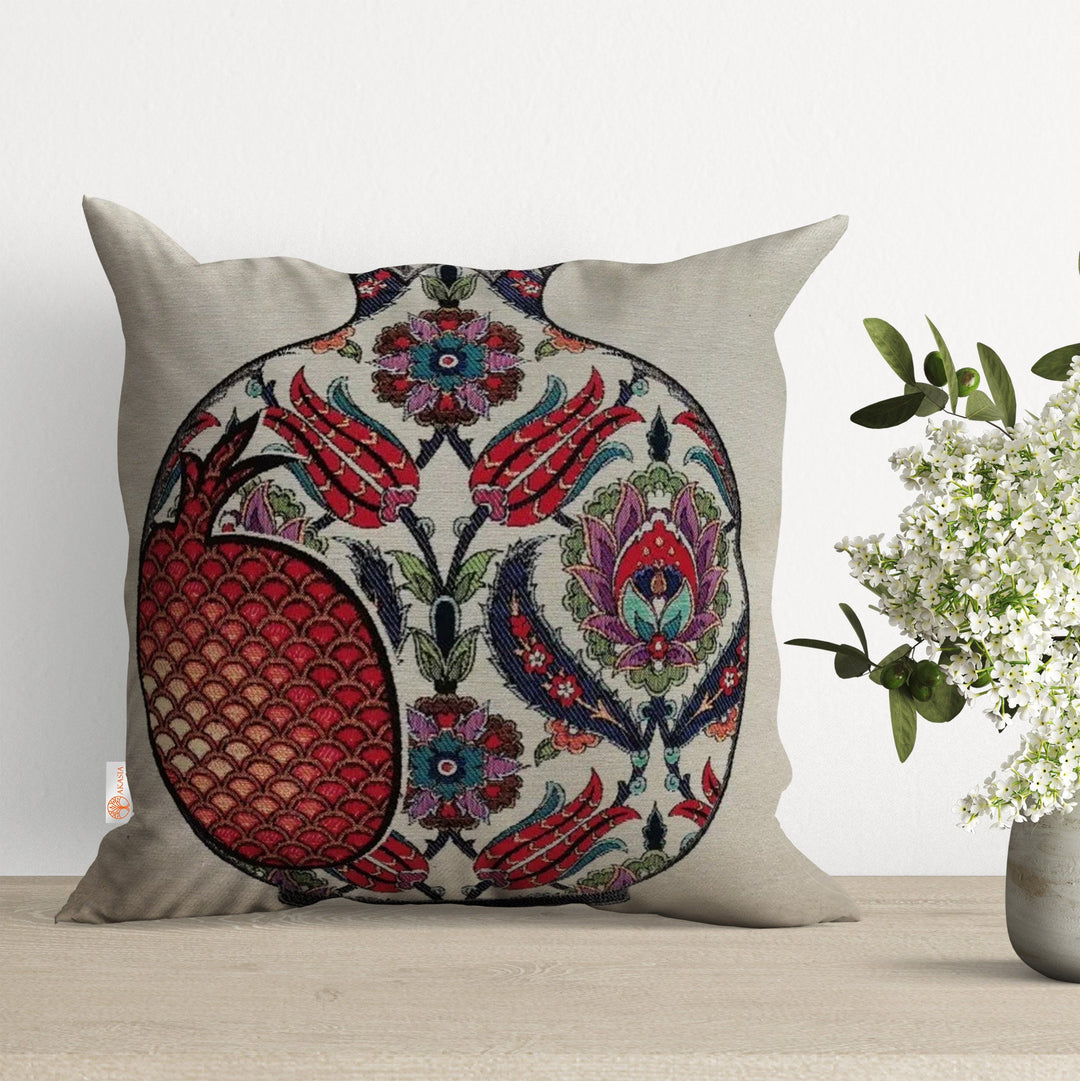 Tulip Tile Pattern Gobelin Tapestry Pillow Cover