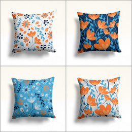 Floral Drawing Pillow Case|Summer Home Decor|Floral Cushion Cover|Sofa Cushion Case|Decorative Throw Pillowtop|Boho Bedding Decor