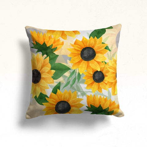 Sunflower Pillow Case|Summer Home Decor|Floral Cushion Cover|Sunflower Cushion Case|Decorative Throw Pillowtop|Boho Bedding Decor