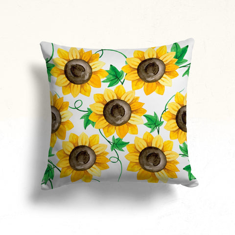 Sunflower Pillow Case|Summer Sofa Decor|Floral Cushion Cover|Sunflower Cushion Case|Decorative Throw Pillowtop|Boho Bedding Decor