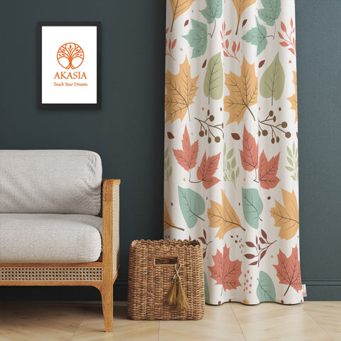 Fall Trend Curtain|Leaf Print Curtain|Thermal Insulated Window Treatment|Floral Home Decor|Plant Window Decor|Decorative Living Room Curtain