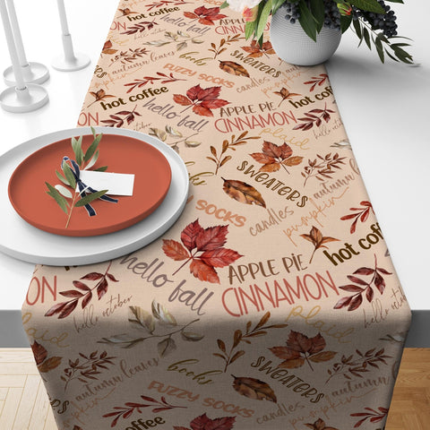 Fall Table Runner|Acorn Tablecloth|Thanksgiving Decor|Farmhouse Style Tabletop|Housewarming Fall Home Decor|Autumn Table Runner