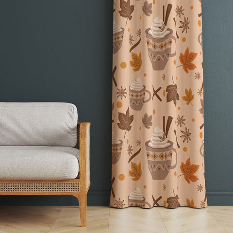 Fall Trend Curtain|Leaf Print Curtain|Thermal Insulated Window Treatment|Fall Home Decor|Thanksgiving Window Decor|Autumn Curtain