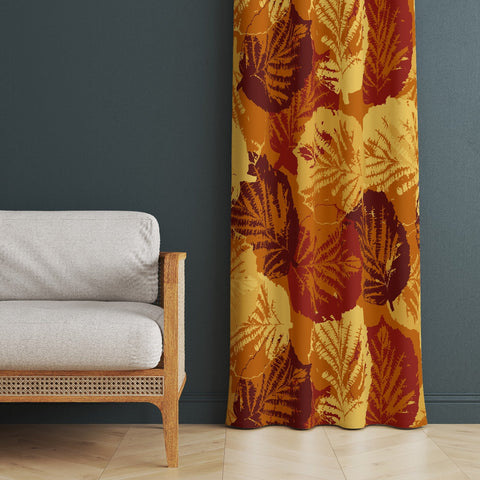 Fall Trend Curtain|Leaf Print Curtain|Thermal Insulated Window Treatment|Autumn Home Decor|Thanksgiving Window Decor|Living Room Curtain