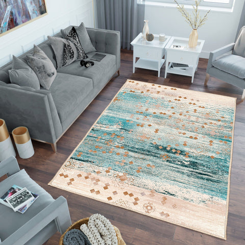 Ethnic Abstract Area Rug|Housewarming Carpet|Machine-Washable Non-Slip Rug|Anti-Slip Carpet|Trend Floor Rug|Bohemian Rug