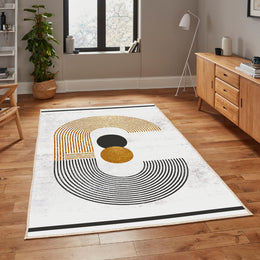 Line Art Floor Rug|Onedraw Area Rug|Abstract Carpet|Machine-Washable Non-Slip Rug|Trendy Anti-Slip Housewarming Carpet|Art Deco Carpet