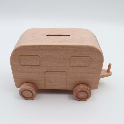 Wooden Piggy Bank|Toddlers Money Box|Caravan Coin Bank|Money Box Car Toy for Kid|Nursery Decor|Kids Room Decor|Baby Shower Children Gift