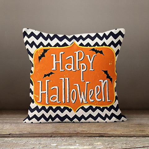 Trick or Treat Cushion Case|Happy Halloween Pillow Case|Plaid Pillow Cover|Striped Halloween Throw Pillowtop|Geometric Scary Pillowcase