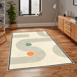 Onedraw Area Rug|Abstract Carpet|Line Art Floor Rug|Machine-Washable Non-Slip Rug|Trendy Anti-Slip Housewarming Carpet|Decorative Carpet
