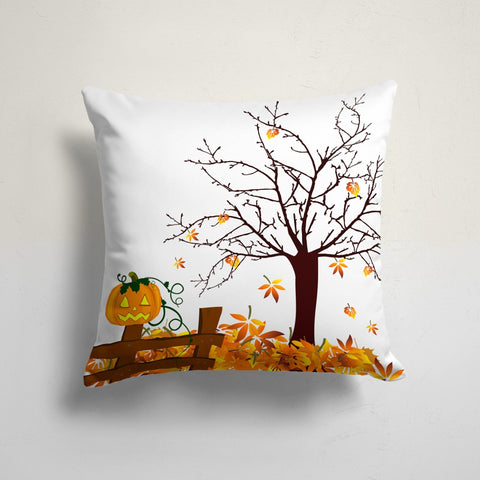 Halloween Pillow Case|Bat Print Cushion Case|Autumn Tree Pillow Cover|Carved Pumpkin Throw Pillow Top|Witch Shoe Autumn Cushion Case