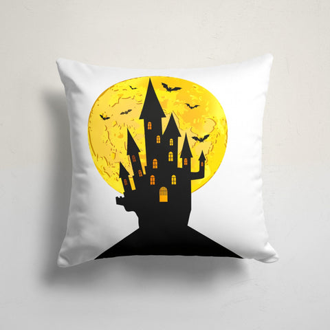 Halloween Pillow Case|Fall Trend Bat Pillowcase|Ghost Cushion Case|Carved Pumpkin Throw Pillow Top|Haunted House Print Autumn Cushion Case
