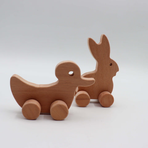 Wooden Duck and Rabbit Toy Set|Charming Handmade Wood Toy|Safe and Durable Kids Toys|Natural Nursery Decor|Perfect Gift for Kids