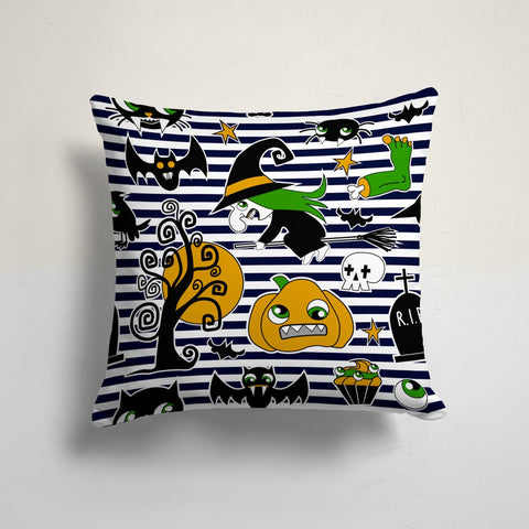 Halloween Throw Pillow Case|Gothic Pillowcase|Happy Halloween Party Decor|Fall Cushion Cover|Trick or Treat Cushion Case|Porch Pillowtop