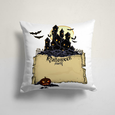 Halloween Pillow Case|Scary Cushion Case|Fall Trend Pillowcase|Carved Pumpkin with Witch Hat Throw Pillow Top|Autumn Cushion Case