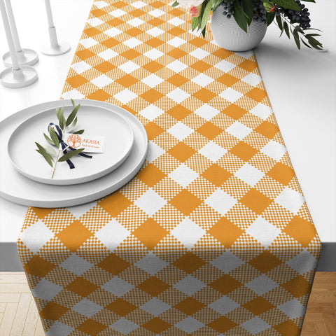 Autumn Tablecloth|Thanksgiving Table Topper|Seasonal Table Runner|Fall Table Top|Leaf Table Coverlet|Plaid Kitchen Decor|Flower Table Decor
