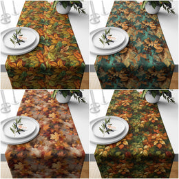 Leaf Table Dressing|Farmhouse Tablecloth|Autumn Kitchen Decor|Plant Table Top|Cozy Table Runner|Boho Table Setting|Fall Table Topper