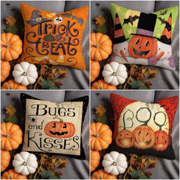 Halloween Pillowcase|Trick or Treat Throw Pillowtop|Snowman Cushion Cover|Boo Pillow Cover|Carved Pumpkin Outdoor Pillow Case|Bugs Kisses