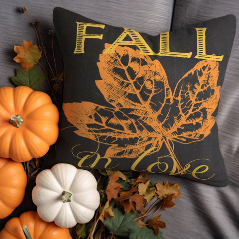 Autumn Cushion Case|Coffee Cushion Cover|Fall In Love Pillow Cover|Happy Harvest Throw Pillowtop|Boho Pillowcase|Leaf Pillow Case