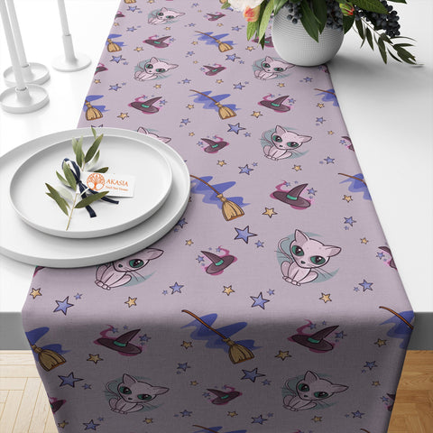 Halloween Tablecloth|Trick Or Treat Table Top|Skeleton Table Runner|Carved Pumpkin Table Setting|Cute Cat Kitchen Decor|Cute Bat Table Dress