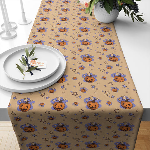 Halloween Tablecloth|Trick Or Treat Table Top|Skeleton Table Runner|Carved Pumpkin Table Setting|Cute Cat Kitchen Decor|Cute Bat Table Dress