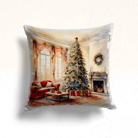 Merry Christmas Throw Pillowcase|Winter Sofa Pillow Case|Snowflake Couch Cushion Cover|Snow Porch Cushion Case|Xmas Tree Pillow Cover