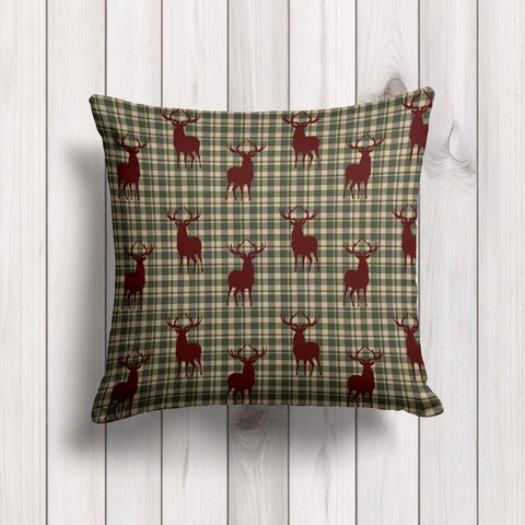 Winter Pillow Cover|Polkadot Outdoor Cushion Case|Plaid Cushion Cover|Reindeer Home Decor|Christmas Pillowcase|Xmas Flower Throw Pillow Case
