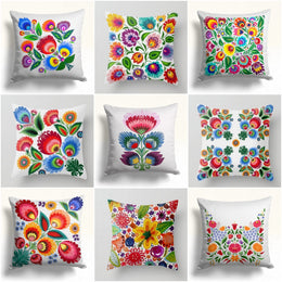 Colorful Floral Pillow Case|Summer Trend Cushion Cover|Decorative Pillow Sham|Boho Bedding Decor|Housewarming Cushion Case|Throw Pillow Top