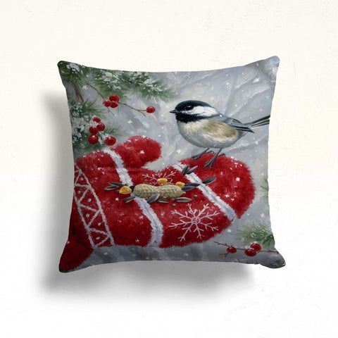 Winter Trend Cushion Case|Bird Sofa Pillow Case|Pine Tree Pillow Cover|Xmas Glove Throw Pillowtop|Flower Outdoor Pillowcase