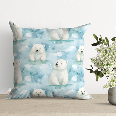 Winter Throw Pillowtop|Decorative Xmas Pillow Case|Animal Print Porch Decor|Polar Bear Cushion Case|Fox Pillow Cover|Squirrel Cushion Cover