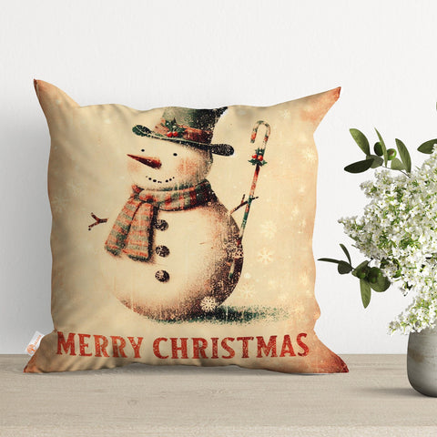 Snowman Print Xmas Pillow Case|Merry Christmas Cushion Cover|Winter Sofa Decor|Xmas Pillow Cover|Decorative Pillowtop|Winter Trend Cushion