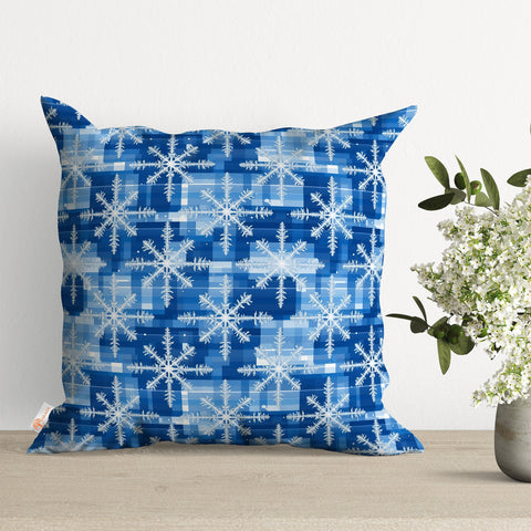 Winter Pillow Cover|Floral Cushion Case|Christmas Throw Pillowtop|Geometric Porch Decor|Plaid Xmas Cushion Cover|Snowflake Pillow Case