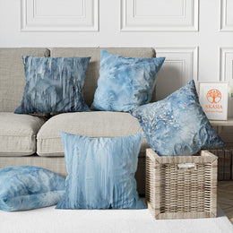Frozen Cushion Cover|Winter Cushion Case|Christmas Throw Pillowtop|Bluish Xmas Porch Decor|Abstract Pillow Case|Snowflake Print Pillow Cover