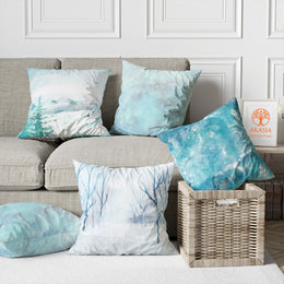 Snow Throw Pillowtop|Abstract Cushion Case|Pine Tree Porch Decor|Decorative Pillow Cover|Winter Trend Cushion Cover|Tree Print Pillow Case