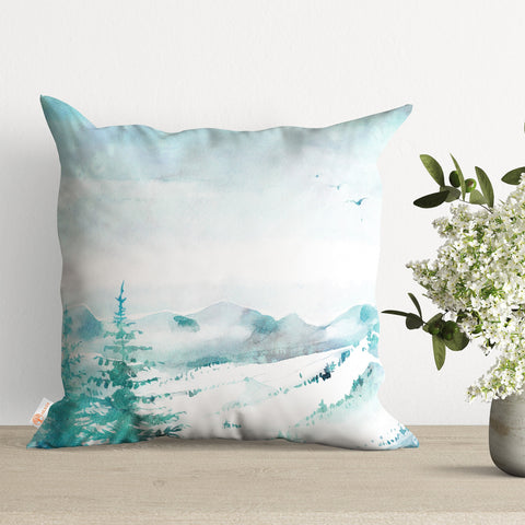 Snow Throw Pillowtop|Abstract Cushion Case|Pine Tree Porch Decor|Decorative Pillow Cover|Winter Trend Cushion Cover|Tree Print Pillow Case