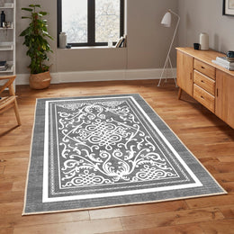 Traditional Rug|Oriental Carpet|Multi-Purpose Anti-Slip Machine-Washable Carpet|Farmhouse Carpet|Bordered Authentic Carpet|Housewarming Rug