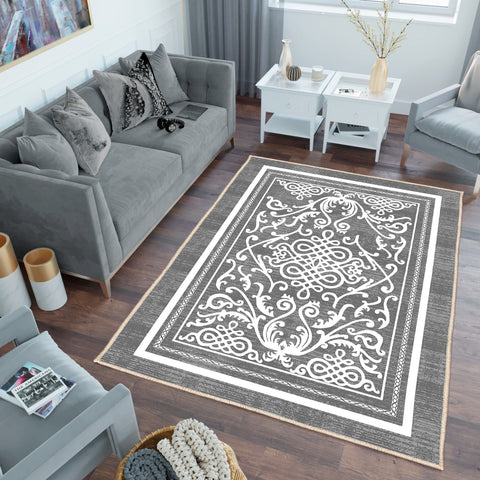 Traditional Rug|Oriental Carpet|Multi-Purpose Anti-Slip Machine-Washable Carpet|Farmhouse Carpet|Bordered Authentic Carpet|Housewarming Rug
