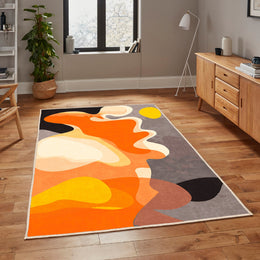 Modern Art Area Rug|Stylish Multi-Purpose Anti-Slip Carpet|Abstract Living Room Carpet|Farmhouse Rug|Trendy Machine-Washable Non-Slip Rug