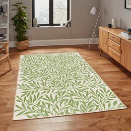 Leaf Print Area Rug|Green Leaves Rug|Decorative Carpet|Machine-Washable Non-Slip Rug|Cozy Living Room Rug|Multi-Purpose Anti-Slip Carpet