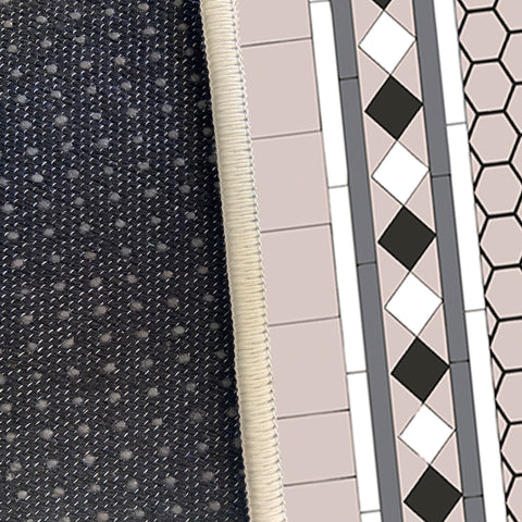 Honeycomb Pattern Rug|Hexagon Print Living Room Rug|Geometric Carpet|Machine-Washable Non-Slip Mat|Decorative Multi-Purpose Anti-Slip Mat