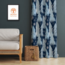 Winter Trend Curtain|Snowflake Curtain|Pine Tree Curtain|Xmas Home Decor|Seasonal Living Room Curtain|Thermal Insulated Window Treatment