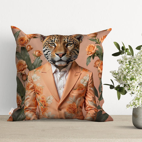 Animal Pillow Cover|Tiger Cushion Case|Pet Costume Pillowcase|Rabbit and Dog Throw Pillow Cover|Animal Portrait Cushion Case|Farmhouse Gift